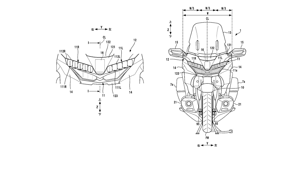 Honda Gold Wing radar unit mounted in the fairing